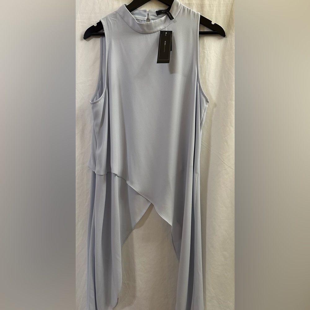 NWT BCBGMAXAZRIA Handkerchief Hem Arctic Ice Drape Tank Top Sz M